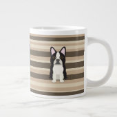 Boston Terrier Neutral striped  Jumbo-Tasse (Rechts)