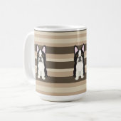 Boston Terrier Neutral striped  Kaffeetasse (Vorderseite Links)