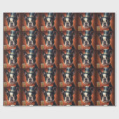Boston Terrier New Year Geschenkpapier (Flach)