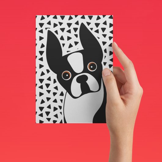 Boston Terrier Niedlich Black und White Postkarte