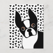 Boston Terrier Niedlich Black und White Postkarte (Vorderseite)