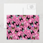 Boston Terrier Niedlich Mustache Funny Faces Postkarte (Vorne/Hinten)