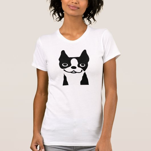 Boston Terrier| Niedlicher Cartoon - Hund T-Shirt (Vorderseite)
