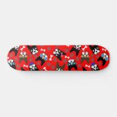 Boston-Terrier-niedlicher Schnurrbart-lustige Skateboard (Horizontal)