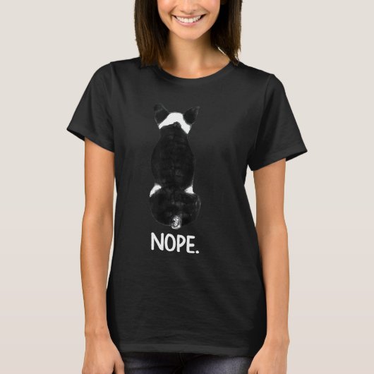 Boston Terrier Nope Sarcastic T-Shirt (Vorderseite)