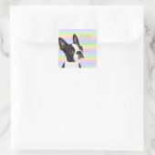 Boston Terrier Oaster wünscht Pastel Stickers (Tasche)