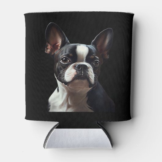 Boston Terrier - Oil Paint Classic T - Shirt Dosenkühler (Vorderseite)