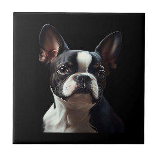 Boston Terrier - Oil Paint Classic T-Shirt Fliese