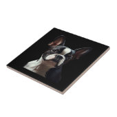 Boston Terrier - Oil Paint Classic T-Shirt Fliese (Seite)
