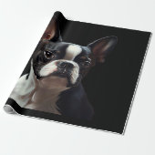 Boston Terrier - Oil Paint Classic T-Shirt Geschenkpapier (Ungerollt)