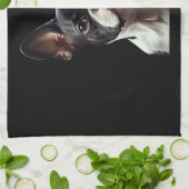 Boston Terrier - Oil Paint Classic T-Shirt Geschirrtuch (Gefaltet)