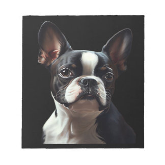 Boston Terrier - Oil Paint Classic T-Shirt Notizblock