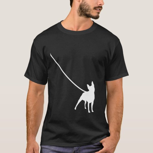 Boston Terrier on a Leash Dog Bostie Mama Vater Pe T-Shirt (Vorderseite)