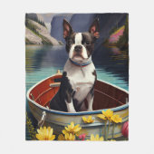 Boston Terrier on a Paddle: Ein Landschaftliches A Fleecedecke (Vorderseite)