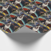 Boston Terrier on a Paddle: Ein Landschaftliches A Geschenkpapier (Ecke)