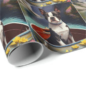 Boston Terrier on a Paddle: Ein Landschaftliches A Geschenkpapier (Rolleneckpunkt)