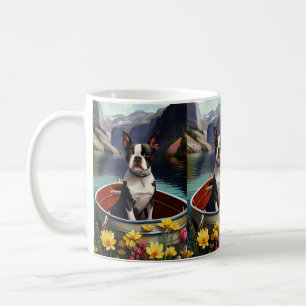 Boston Terrier on a Paddle: Ein Landschaftliches A Kaffeetasse