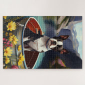 Boston Terrier on a Paddle: Ein Landschaftliches A Puzzle (Horizontal)
