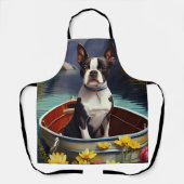 Boston Terrier on a Paddle: Ein Landschaftliches A Schürze (Vorderseite)