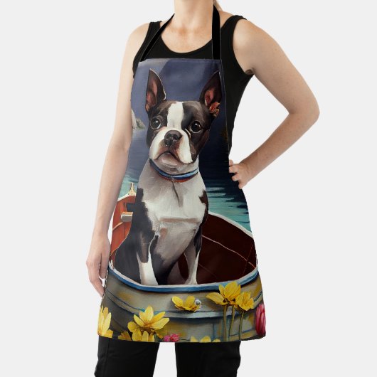 Boston Terrier on a Paddle: Ein Landschaftliches A Schürze (InSitu)