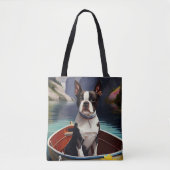 Boston Terrier on a Paddle: Ein Landschaftliches A Tasche (Vorderseite)