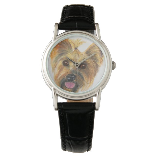 Boston Terrier Originalkunst Armbanduhr (Vorderseite)