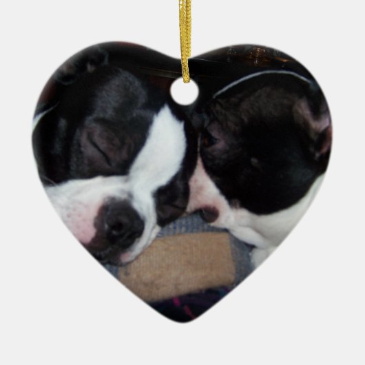 BOSTON TERRIER ORINAMENT KERAMIK ORNAMENT (Vorne)