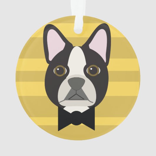 Boston Terrier Ornament (Rückseite)