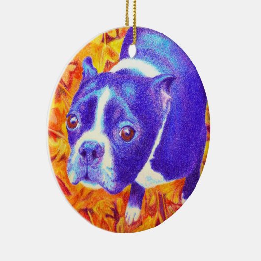 Boston Terrier Ornament - "Daisy" (Rechts)