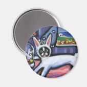 Boston Terrier Osterhase Magnet (Vorderseite/Rückseite)