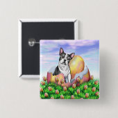 Boston Terrier Osterüberraschungsknopf Button (Vorne & Hinten)