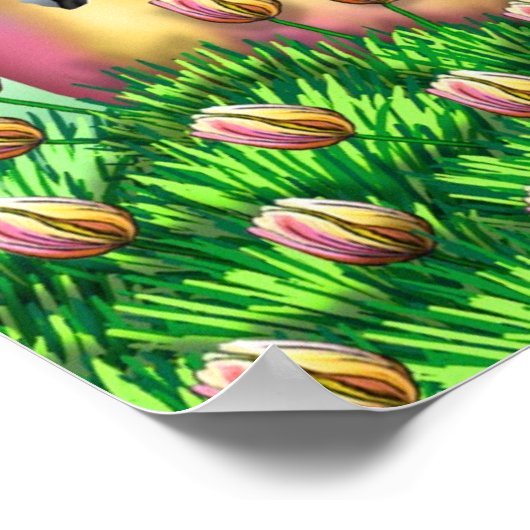 Boston Terrier Osterüberraschungspposter Poster (Ecke)