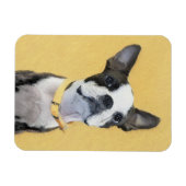 Boston Terrier Painting - Cute Original Dog Art Magnet (Horizontal)