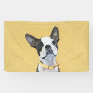 Boston Terrier Painting - Niedliche Original Dog A Banner
