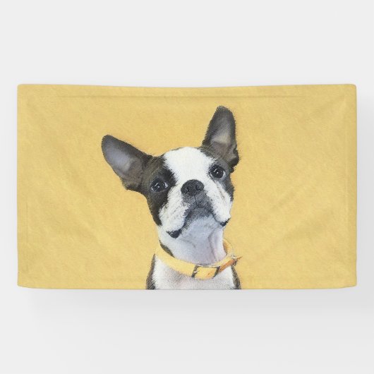 Boston Terrier Painting - Niedliche Original Dog A Banner (Horizontal)