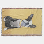 Boston Terrier Painting - Niedliche Original Dog A Decke (Vorderseite)