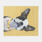 Boston Terrier Painting - Niedliche Original Dog A Fleecedecke (Vorderseite (Horizontal))