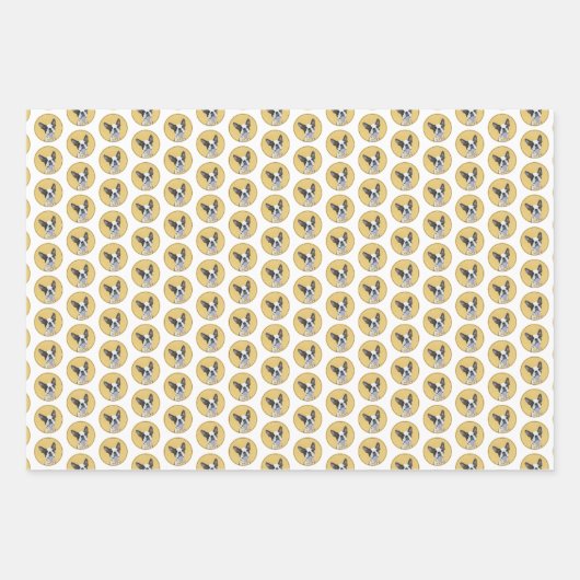 Boston Terrier Painting - Niedliche Original Dog A Geschenkpapier Set (Vorderseite 2)