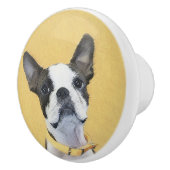 Boston Terrier Painting - Niedliche Original Dog A Keramikknauf (Rechts)