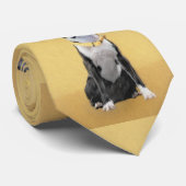 Boston Terrier Painting - Niedliche Original Dog A Krawatte (Gerollt)