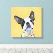 Boston Terrier Painting - Niedliche Original Dog A Leinwanddruck (Insitu (Holzboden))