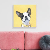 Boston Terrier Painting - Niedliche Original Dog A Leinwanddruck (Insitu (Wohnzimmer))