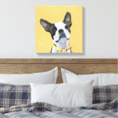 Boston Terrier Painting - Niedliche Original Dog A Leinwanddruck (Insitu (Schlafzimmer))