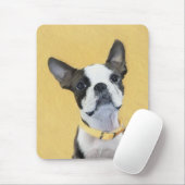 Boston Terrier Painting - Niedliche Original Dog A Mousepad (Mit Mouse)