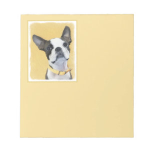 Boston Terrier Painting - Niedliche Original Dog A Notizblock