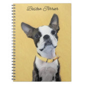 Boston Terrier Painting - Niedliche Original Dog A Notizblock (Vorderseite)