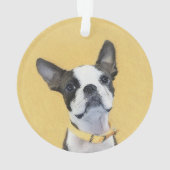 Boston Terrier Painting - Niedliche Original Dog A Ornament (Rückseite)