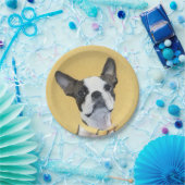 Boston Terrier Painting - Niedliche Original Dog A Pappteller (Party)