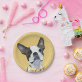 Boston Terrier Painting - Niedliche Original Dog A Pappteller (Party)