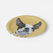 Boston Terrier Painting - Niedliche Original Dog A Pappteller (Schrägansicht)